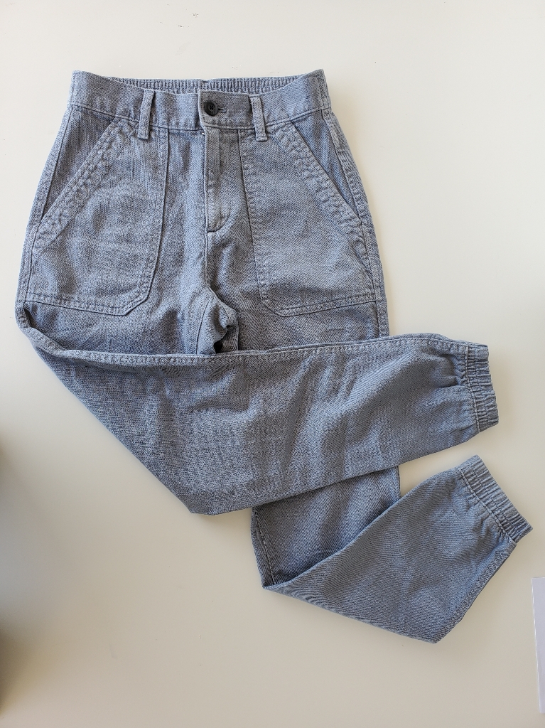 Gap Xs / 0 Denim Joggers Light Blue Casual Cargo Jeans High Waisted Pants Cotton
